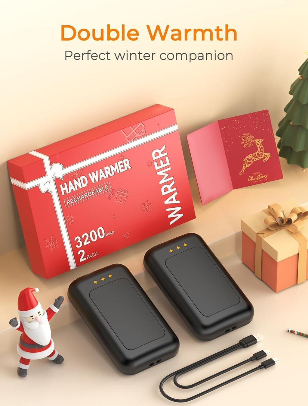 Electric Hand Warmers Rechargeable, Rechargeable Hand Warmer, Portable Hand Warmer for Outdoor Camping Hunting Golf Accessories, Gifts for Women Men